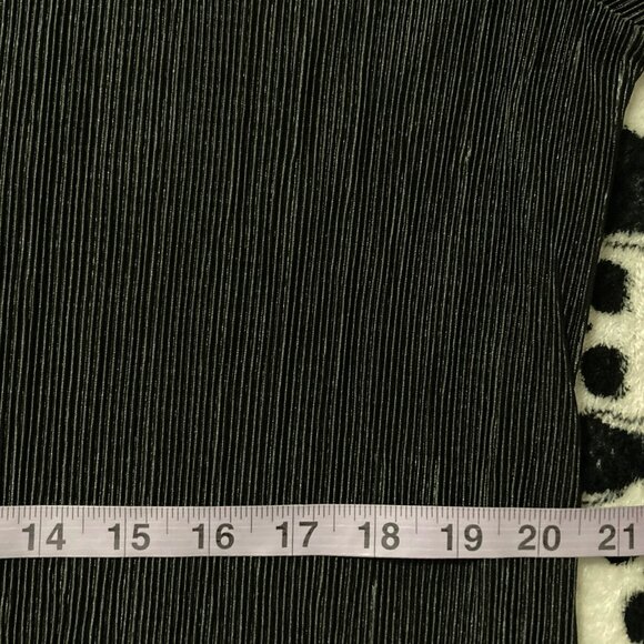 CYRUS Black ribbed button-front shirt corporate goth blouse MEDIUM LARGE XL top - Picture 8 of 14